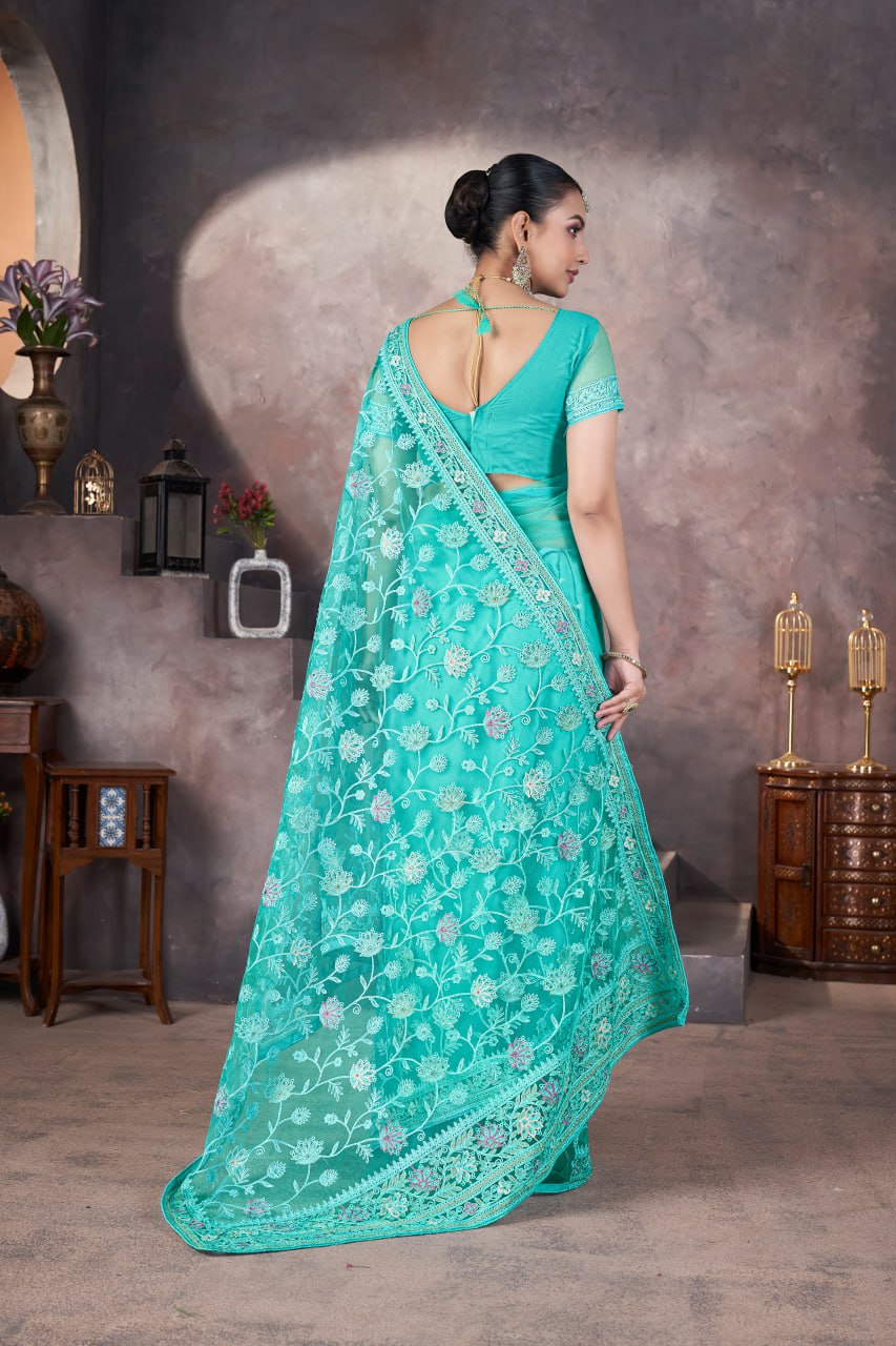 Designer Party Wear Butterfly Net Saree
