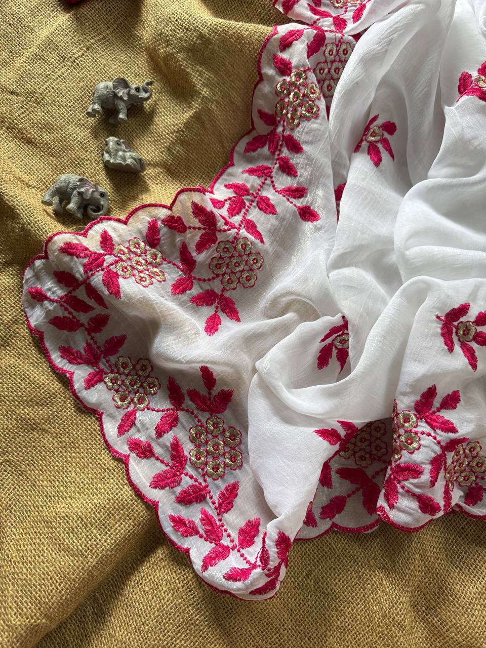 Designer Party Wear Crunchy Silk Saree