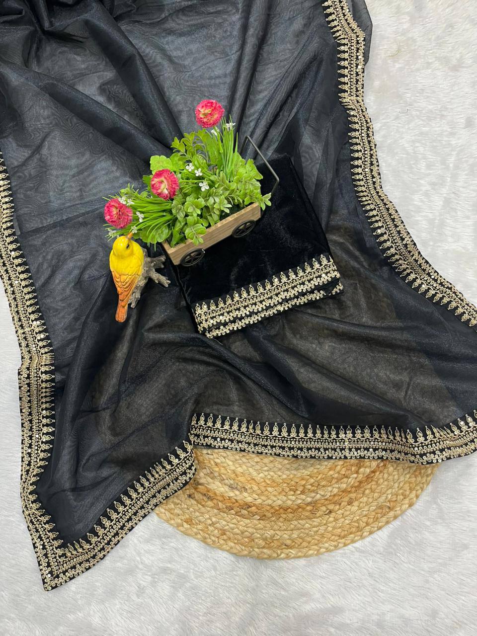 Designer Party Wear Twill Net Saree