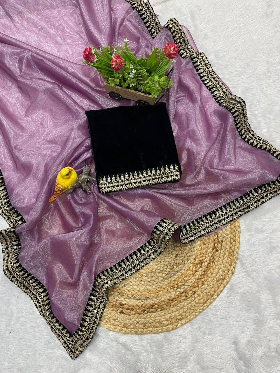 Designer Party Wear Twill Net Saree