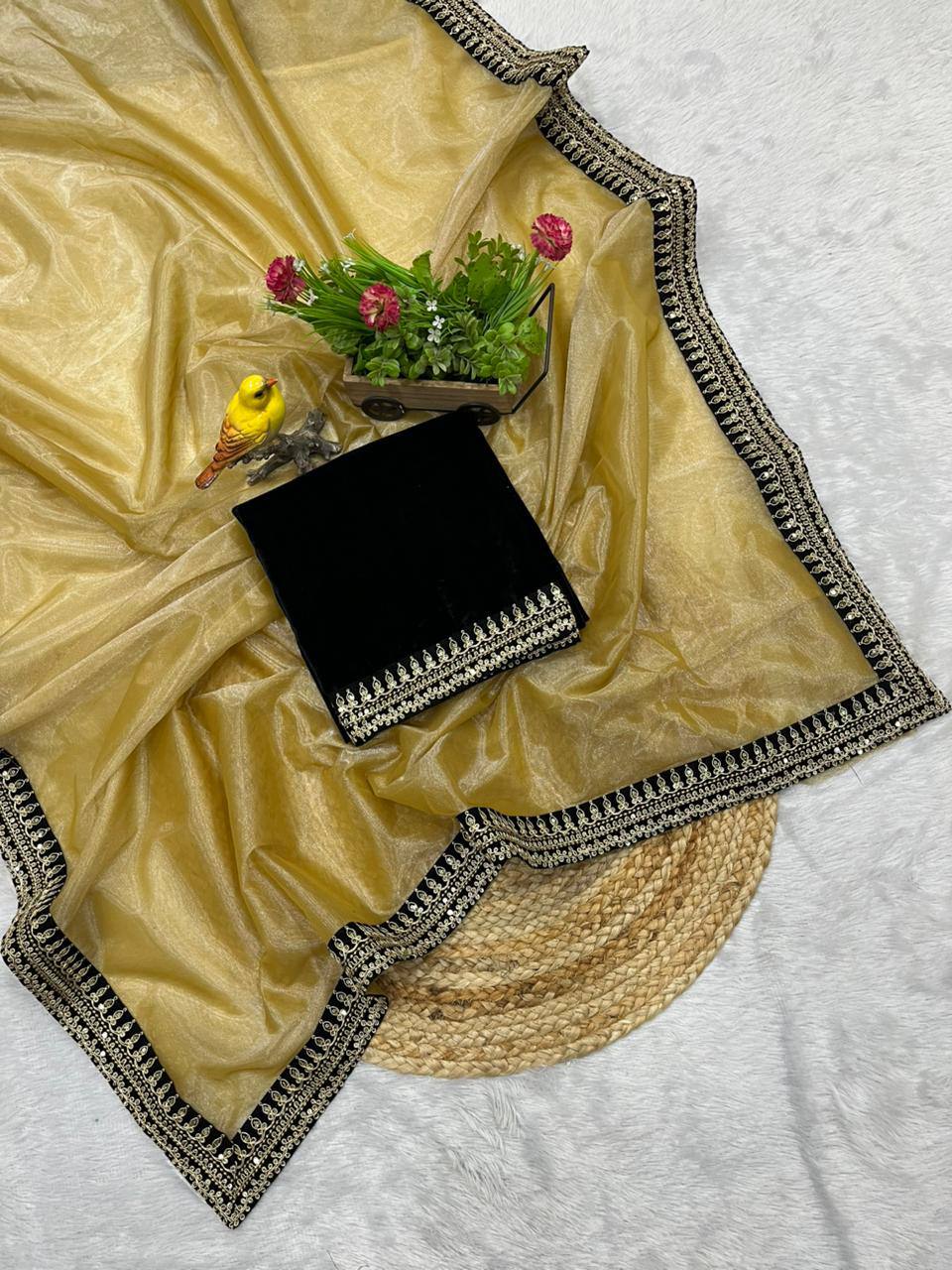 Designer Party Wear Twill Net Saree