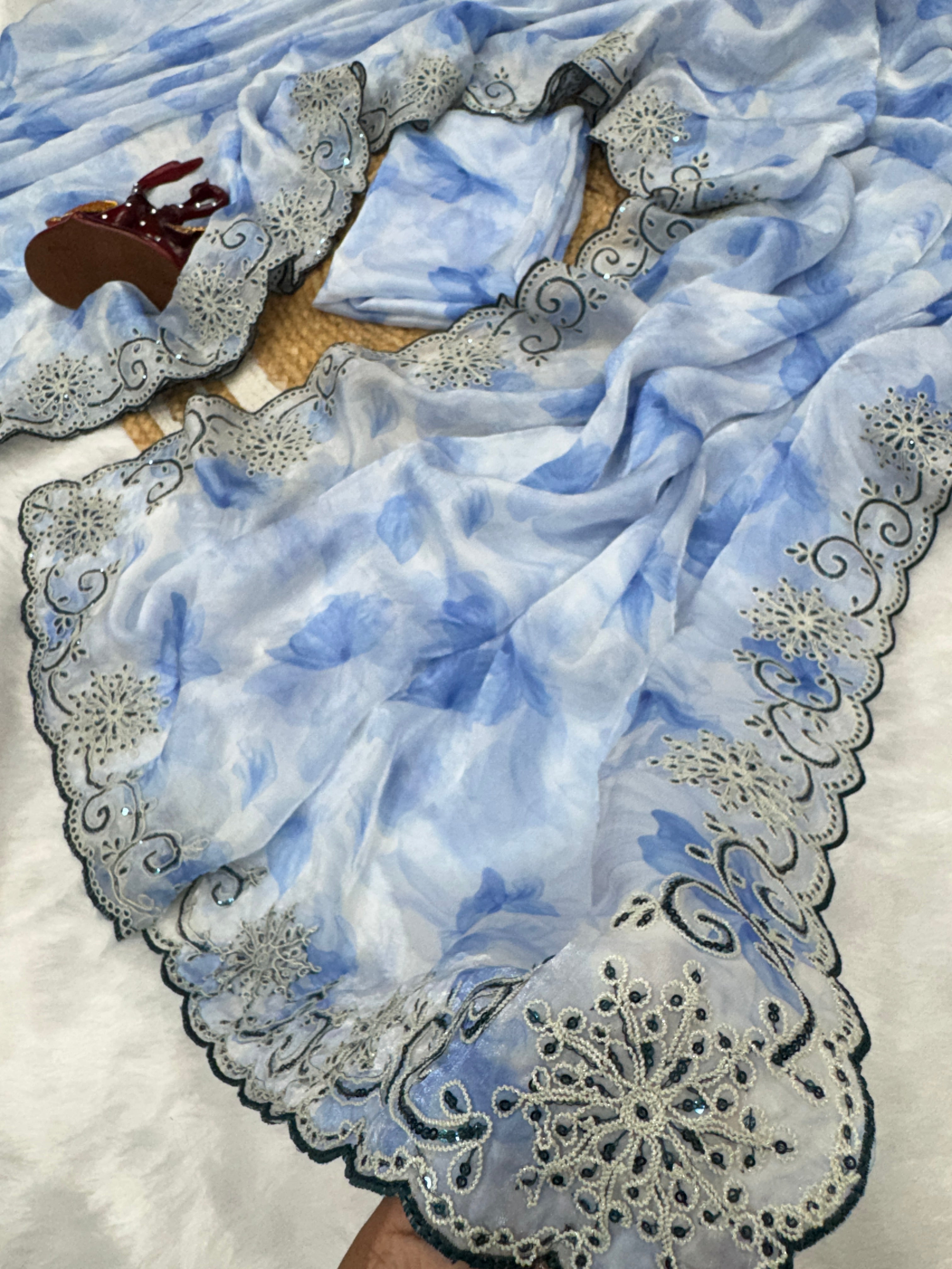 Designer Printed Space Silk Saree | Wedding Wear Sarees