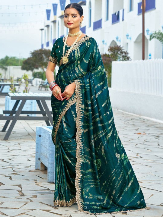 Designer Sequinced Work Chiffon Saree