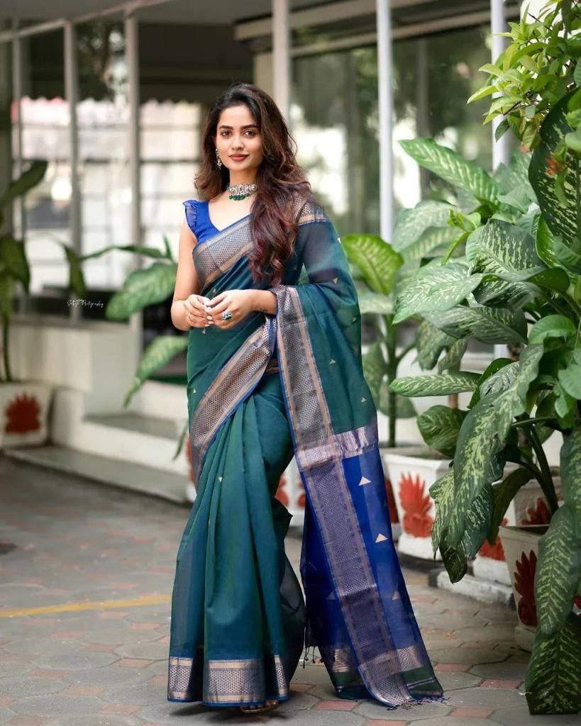 Designer Soft Lichi Silk Saree