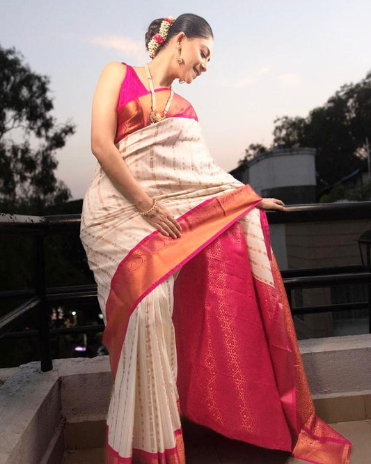 Designer Soft Lichi Silk Saree