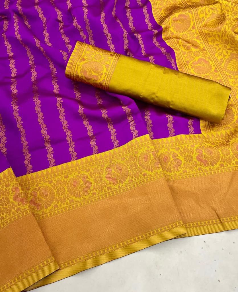 Designer Soft Lichi Silk Saree