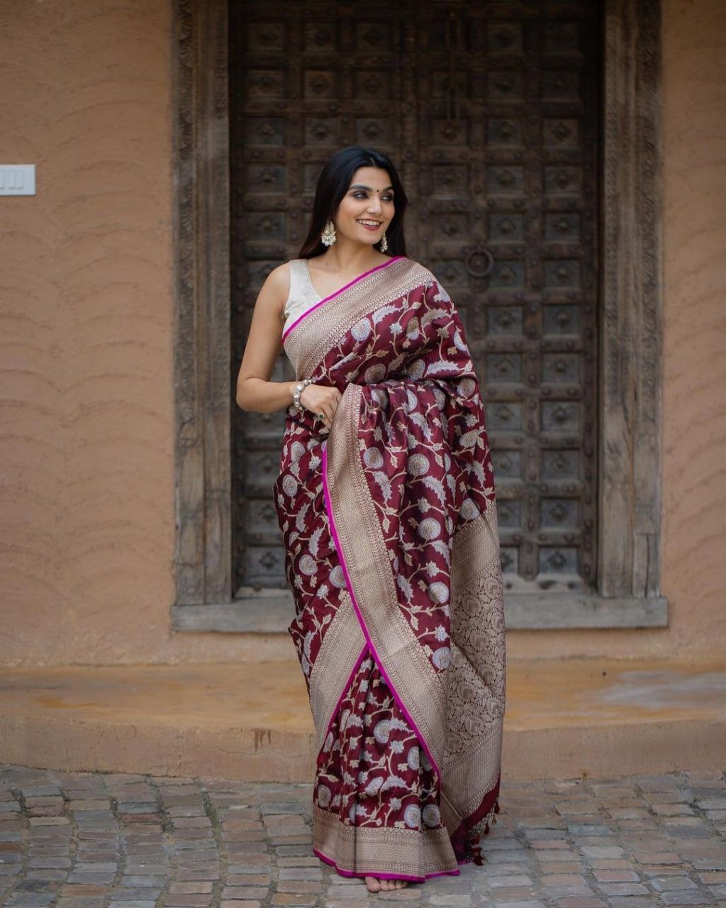 Designer Soft Lichi Silk Saree