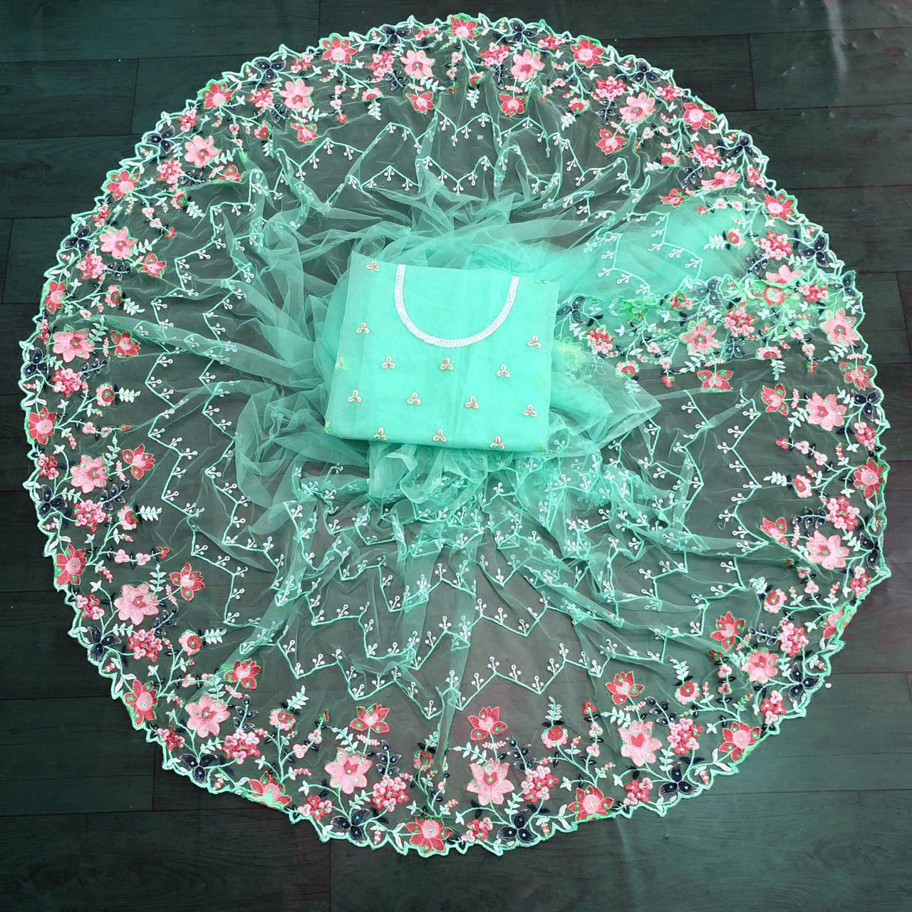 Designer Soft Net Saree For Party