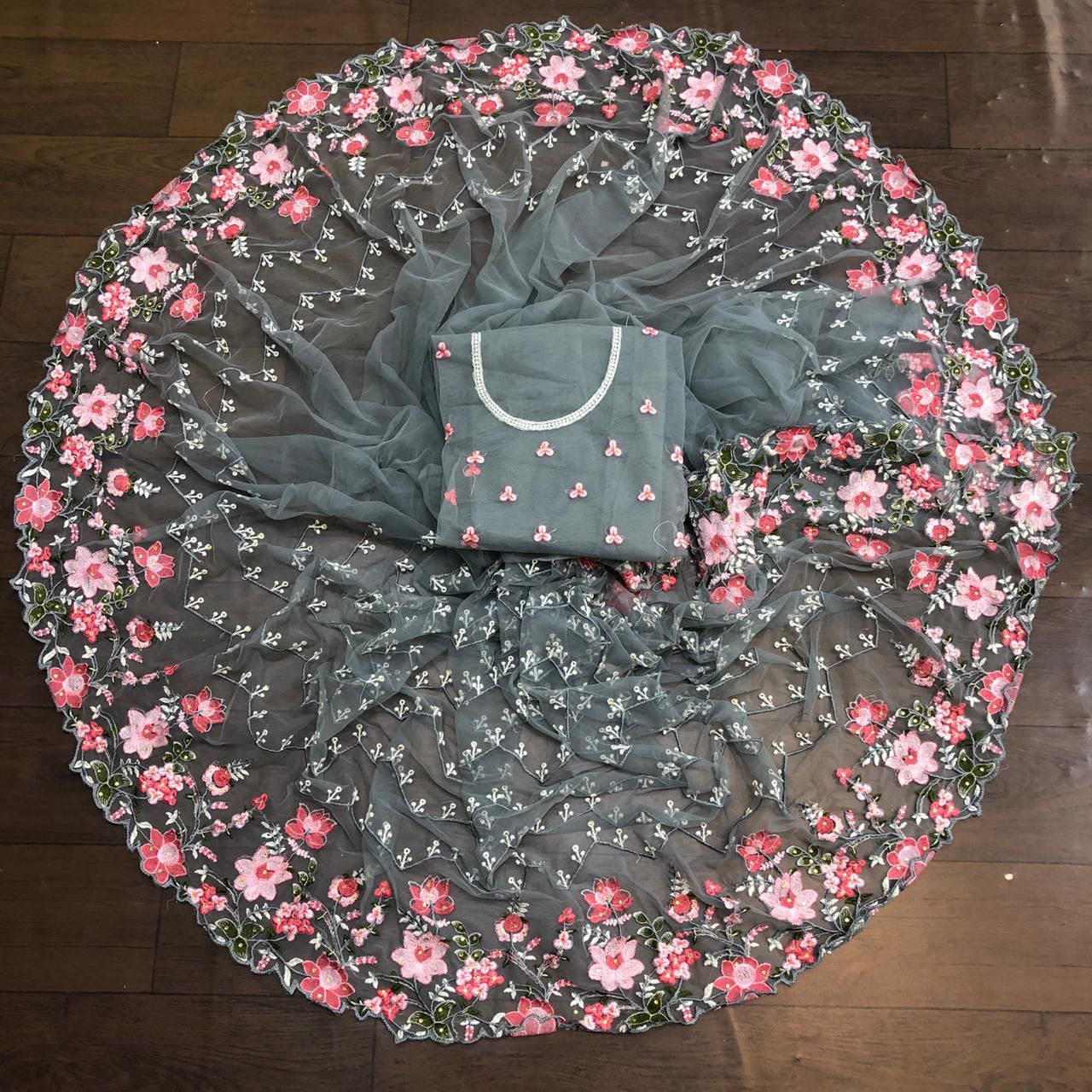 Designer Soft Net Saree For Party