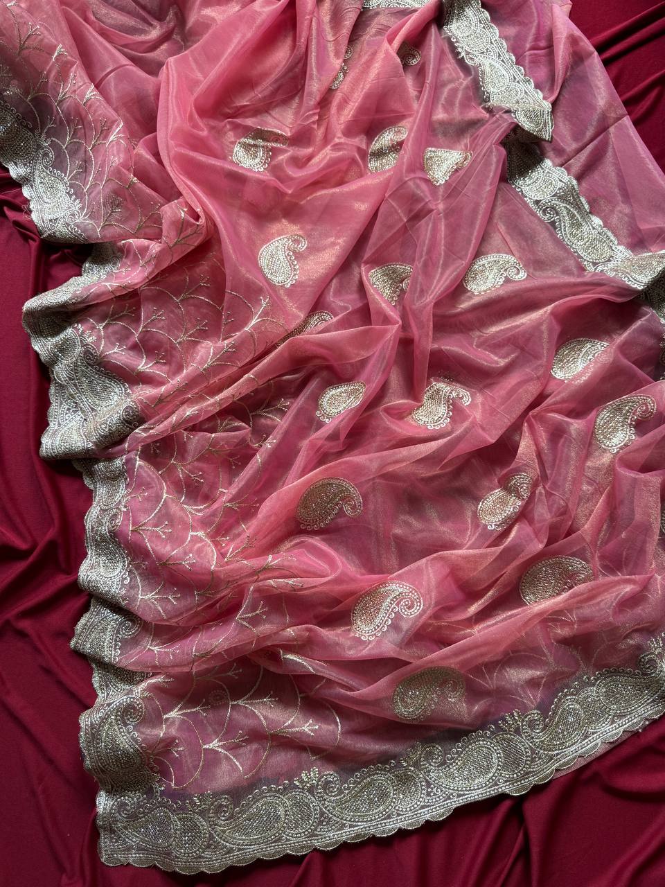 Designer Tissue Silk Saree With Color Option