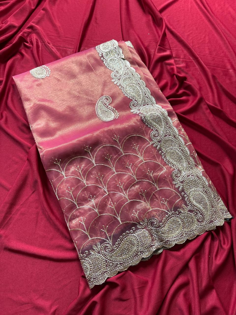 Designer Tissue Silk Saree With Color Option