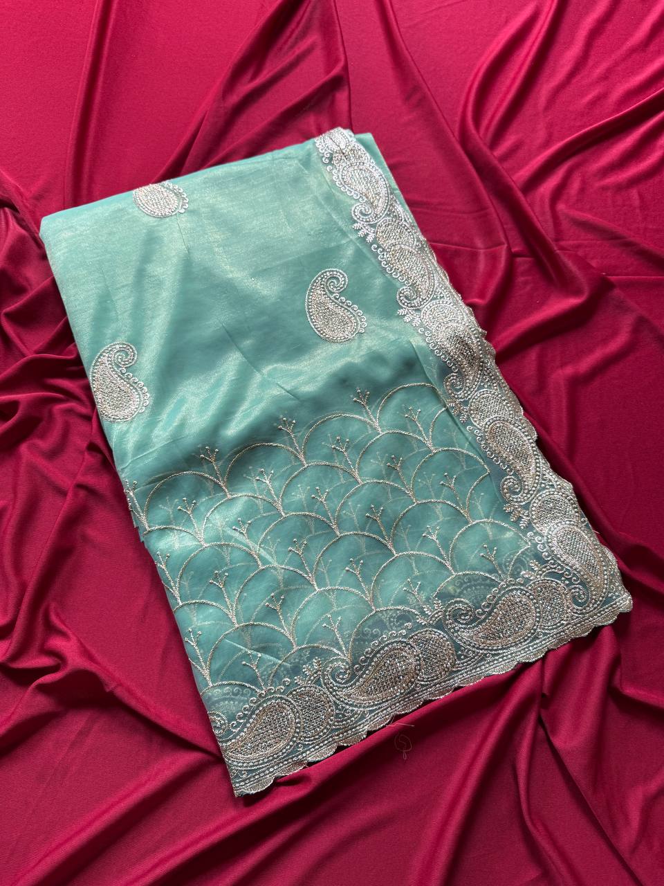 Designer Tissue Silk Saree With Color Option
