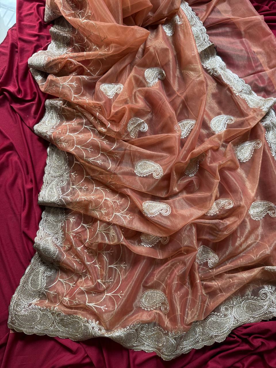 Designer Tissue Silk Saree With Color Option