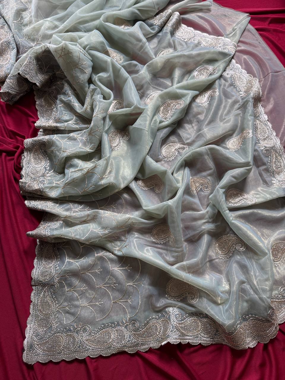 Designer Tissue Silk Saree With Color Option