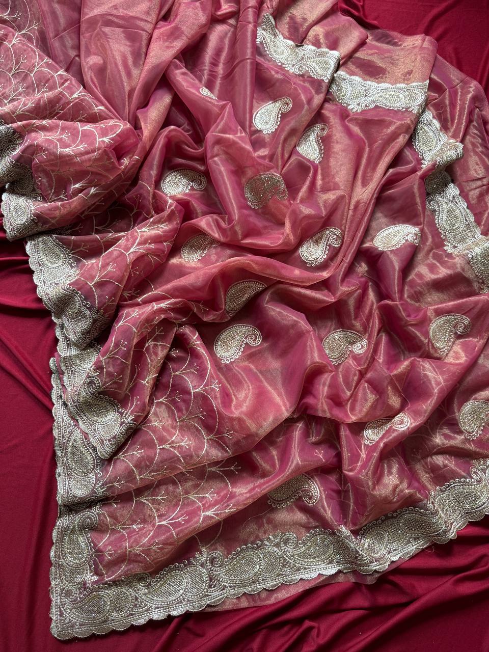 Designer Tissue Silk Saree With Color Option