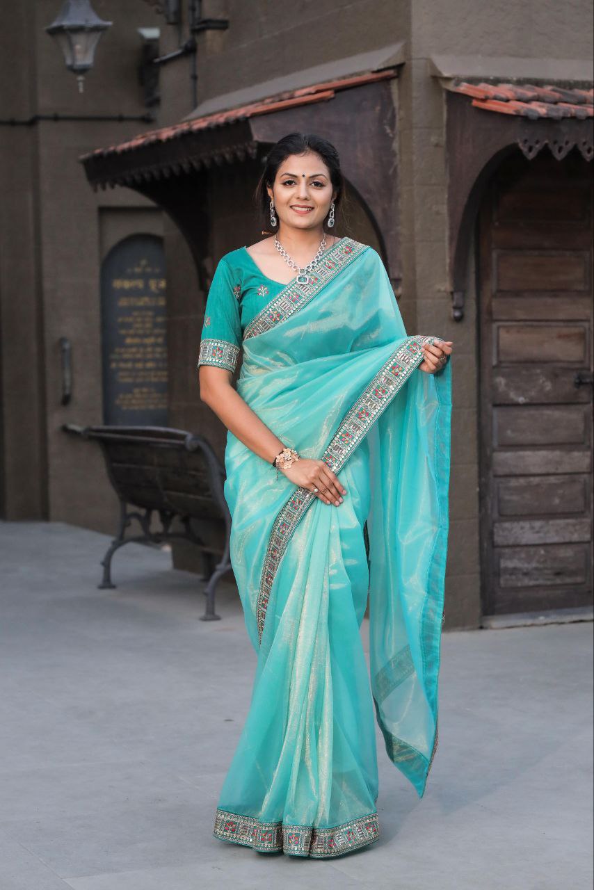 Designer Tissue Zari Silk Saree