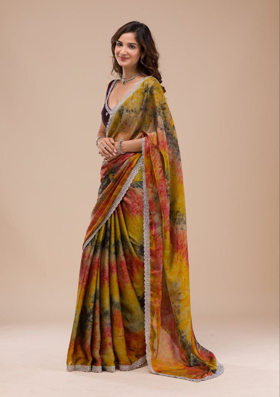 Designer Wedding Wear Georgette Saree | Replica Design