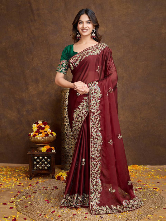 Designer Wedding Wear Rangoli Silk Saree