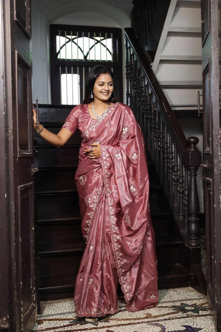 Onion Designer Wedding Wear Silk Saree