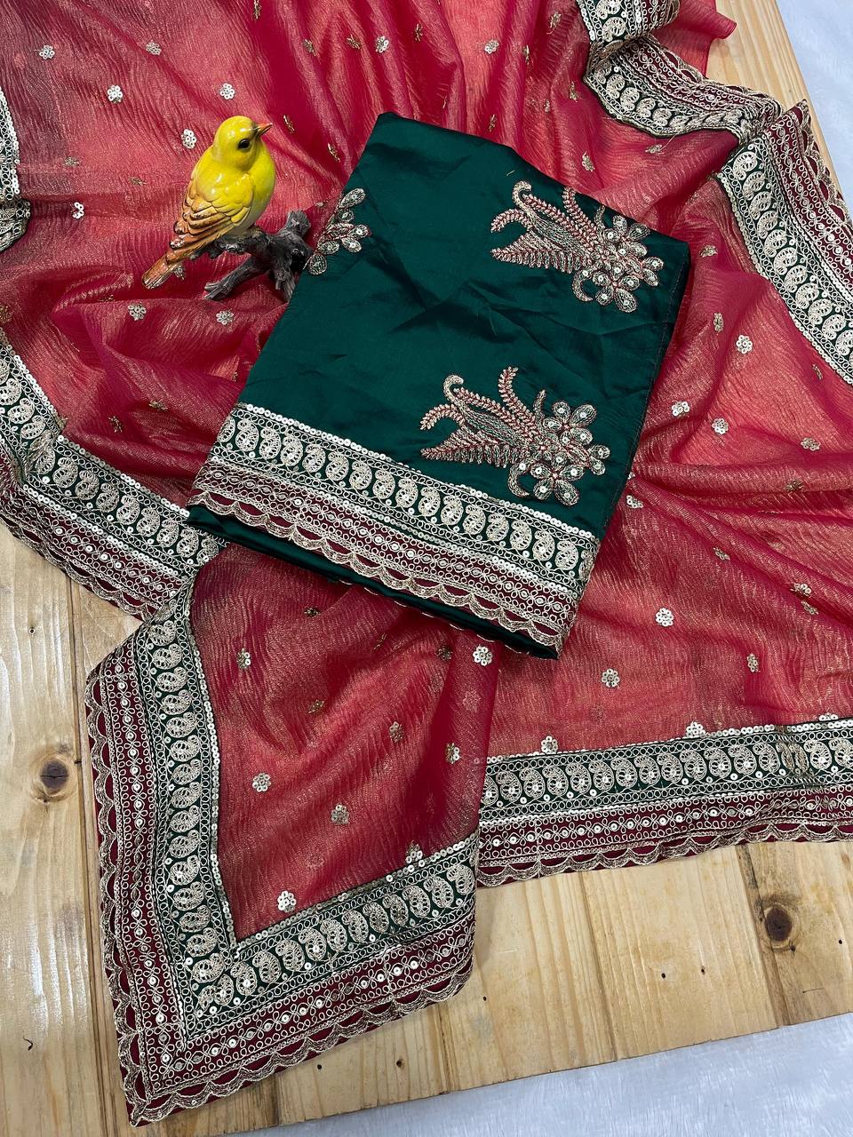 Designer Wedding Wear Twilve Banarasi Crush Saree