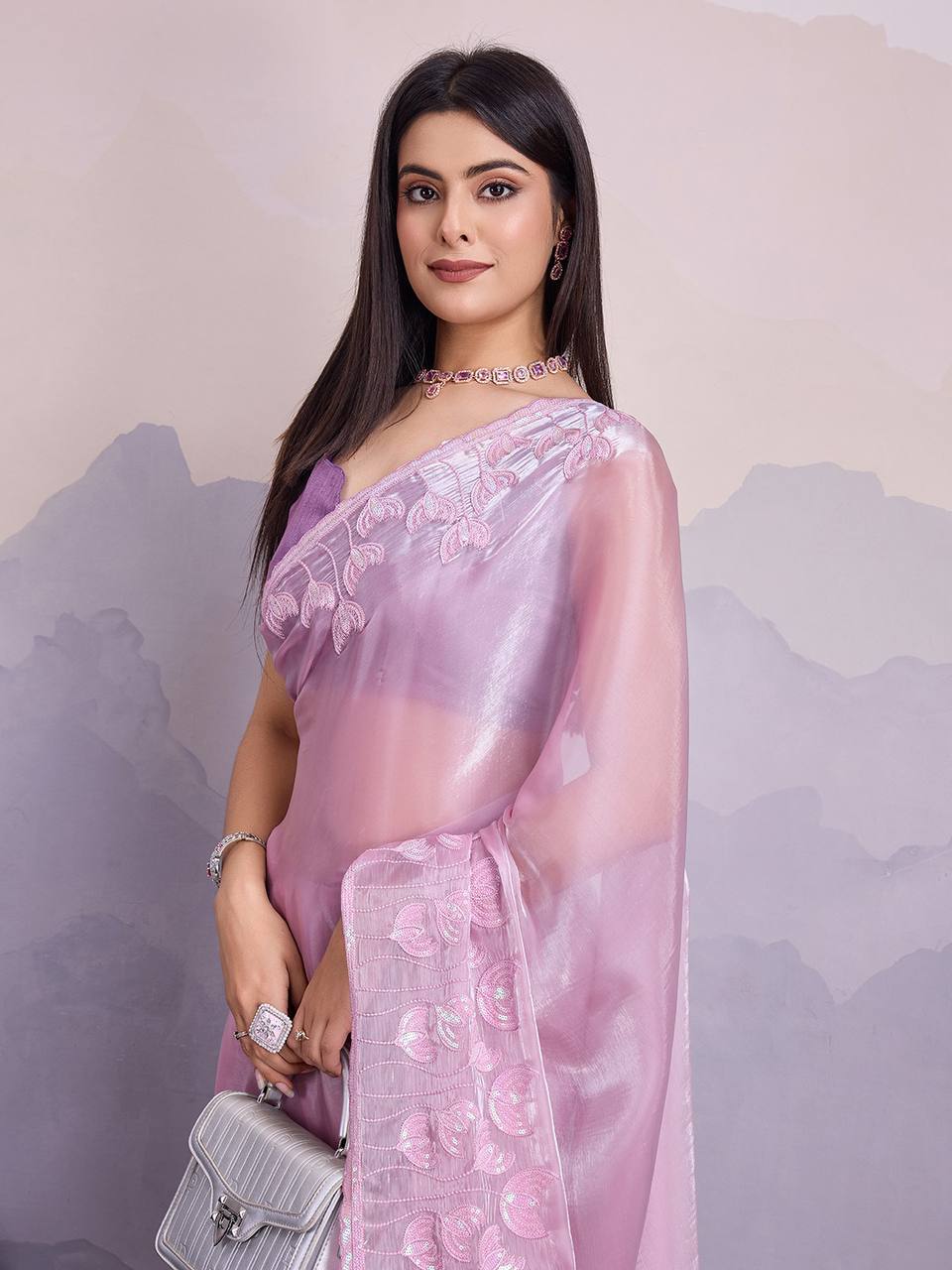 Pink Desiner Zimmy Choo Saree