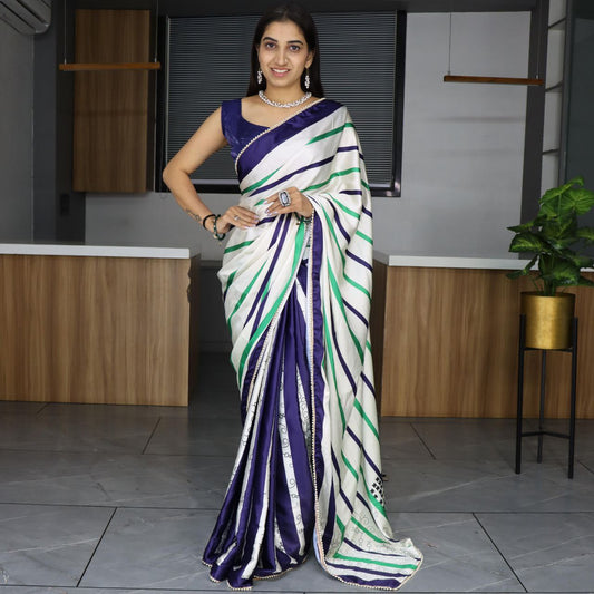 Digital Printed Japan Satin Saree