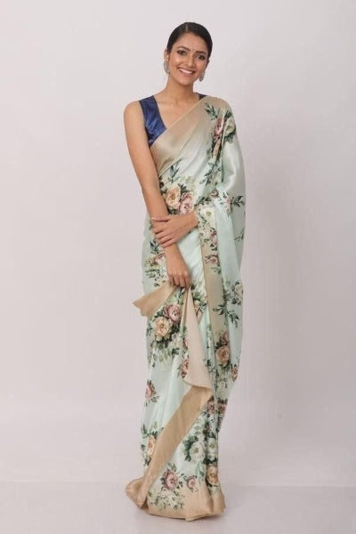 Digital Printed Japan Satin Silk Saree