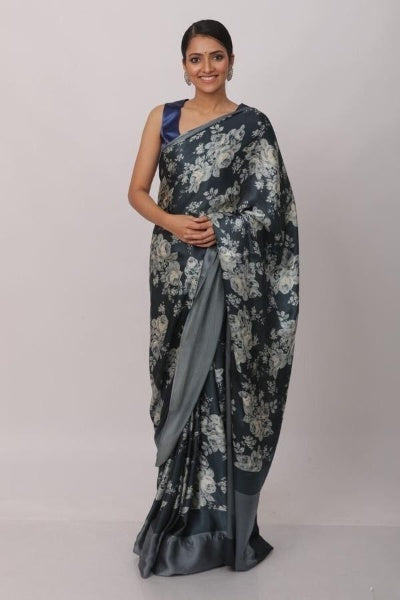 Digital Printed Japan Satin Silk Saree