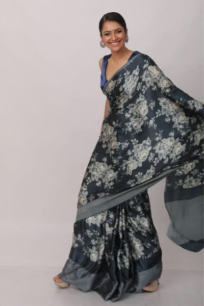 Digital Printed Japan Satin Silk Saree