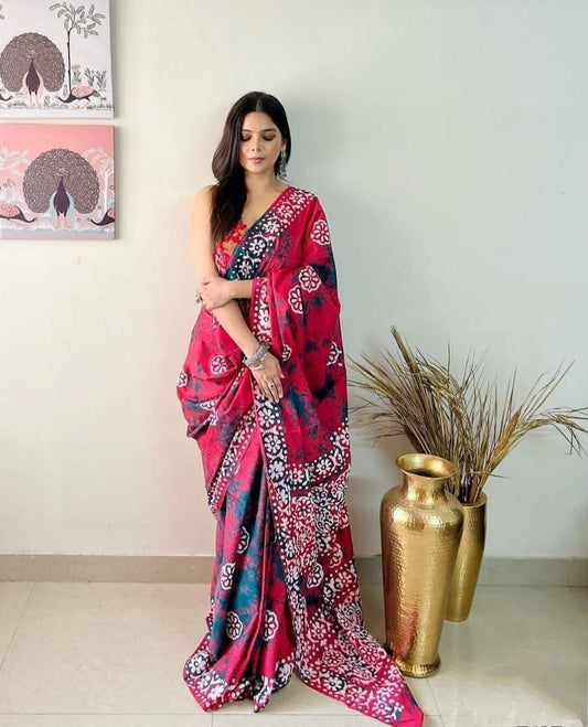 Digital Printed Linen Saree