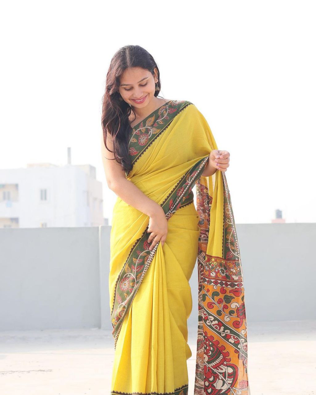 Digital Printed Linen Saree