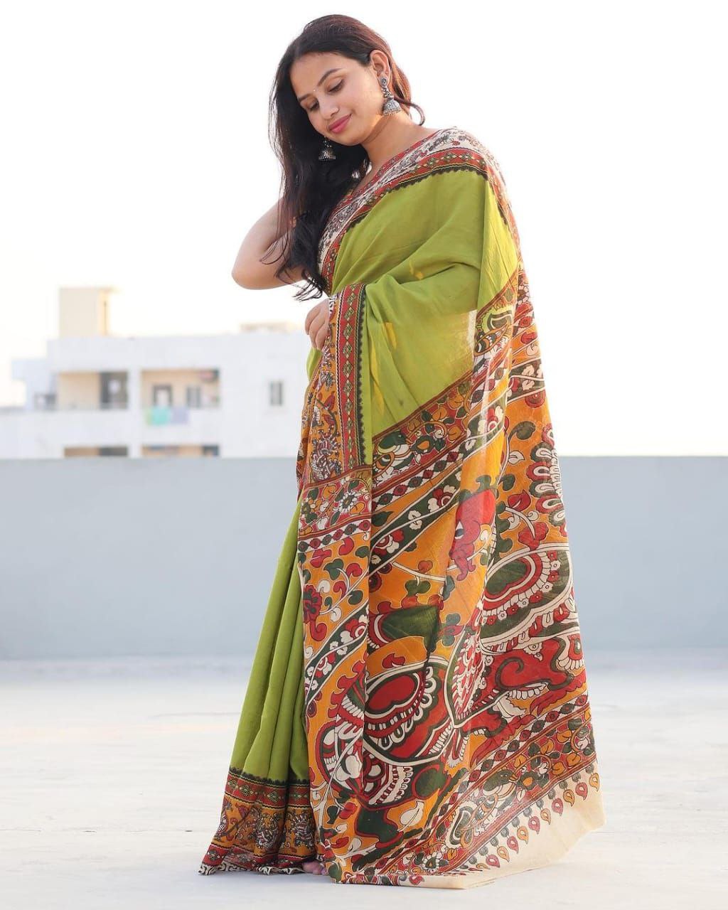 Digital Printed Linen Saree