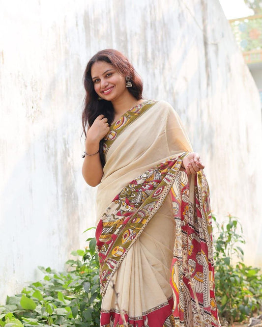 Digital Printed Linen Saree