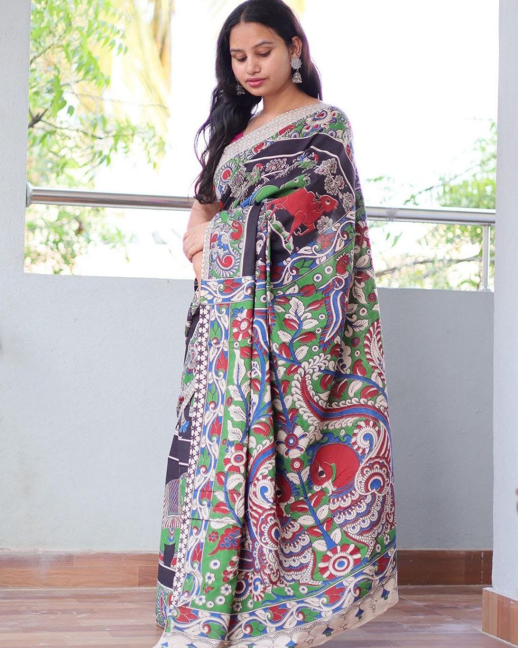 Digital Printed Linen Saree