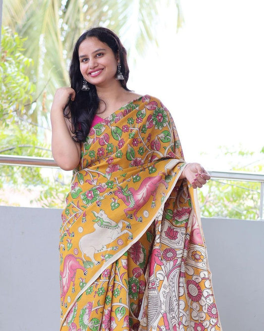 Digital Printed Linen Saree