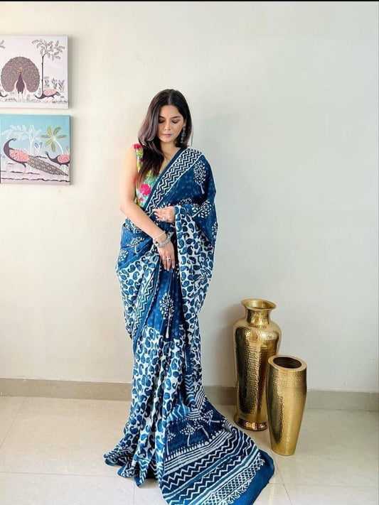 Digital Printed Linen Saree