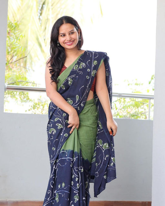 Digital Printed Linen Saree