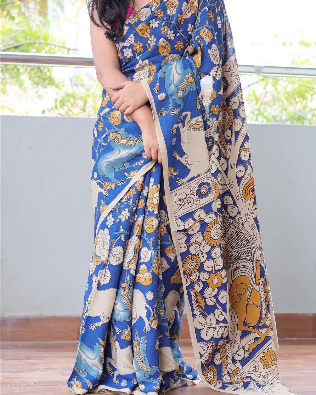 Digital Printed Linen Saree