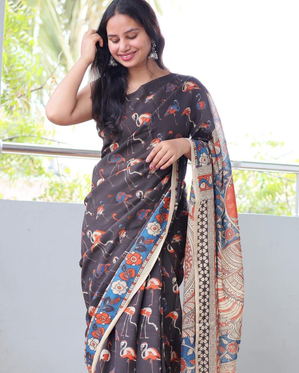 Digital Printed Linen Saree