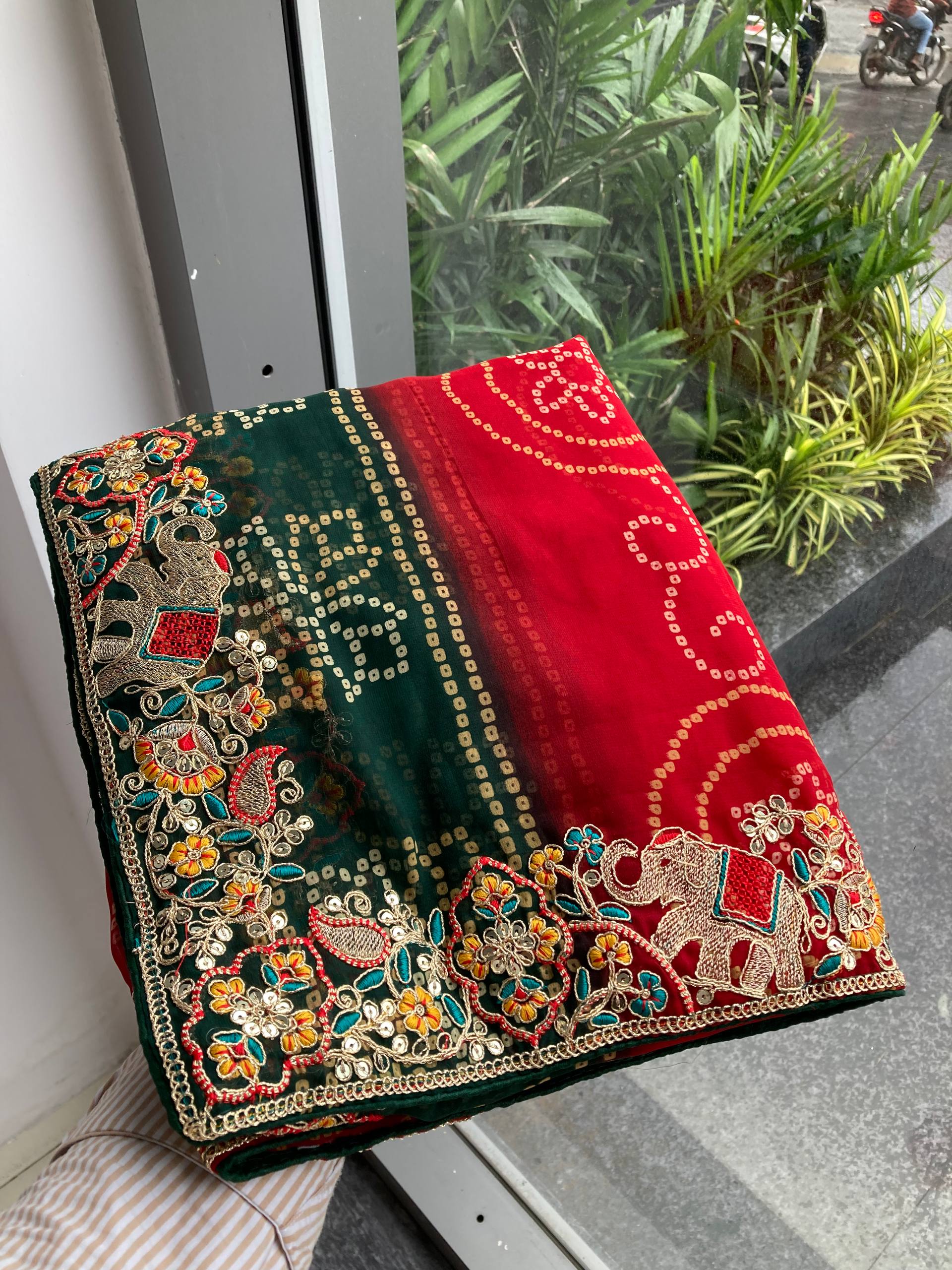 Digital Printed Wedding Wear Georgette Saree