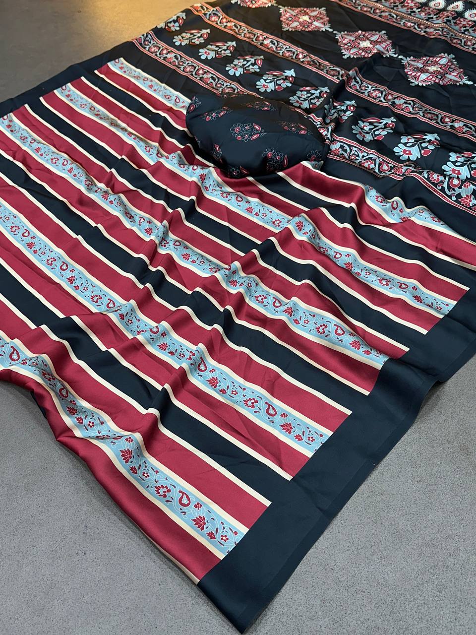 Fancy Japan Satin Silk Saree