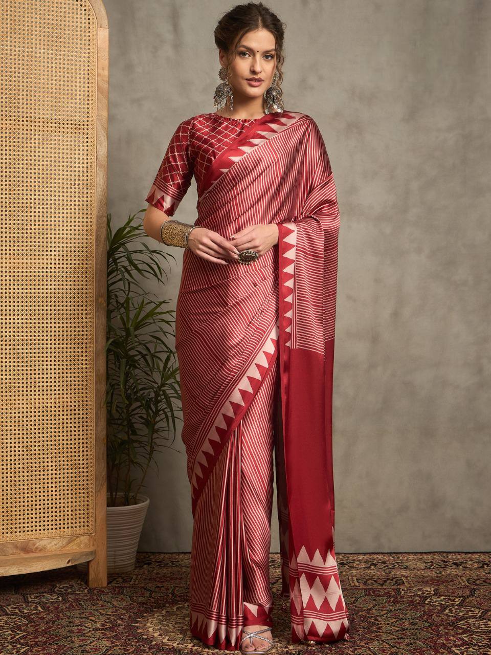 Fancy Japan Satin Silk Saree