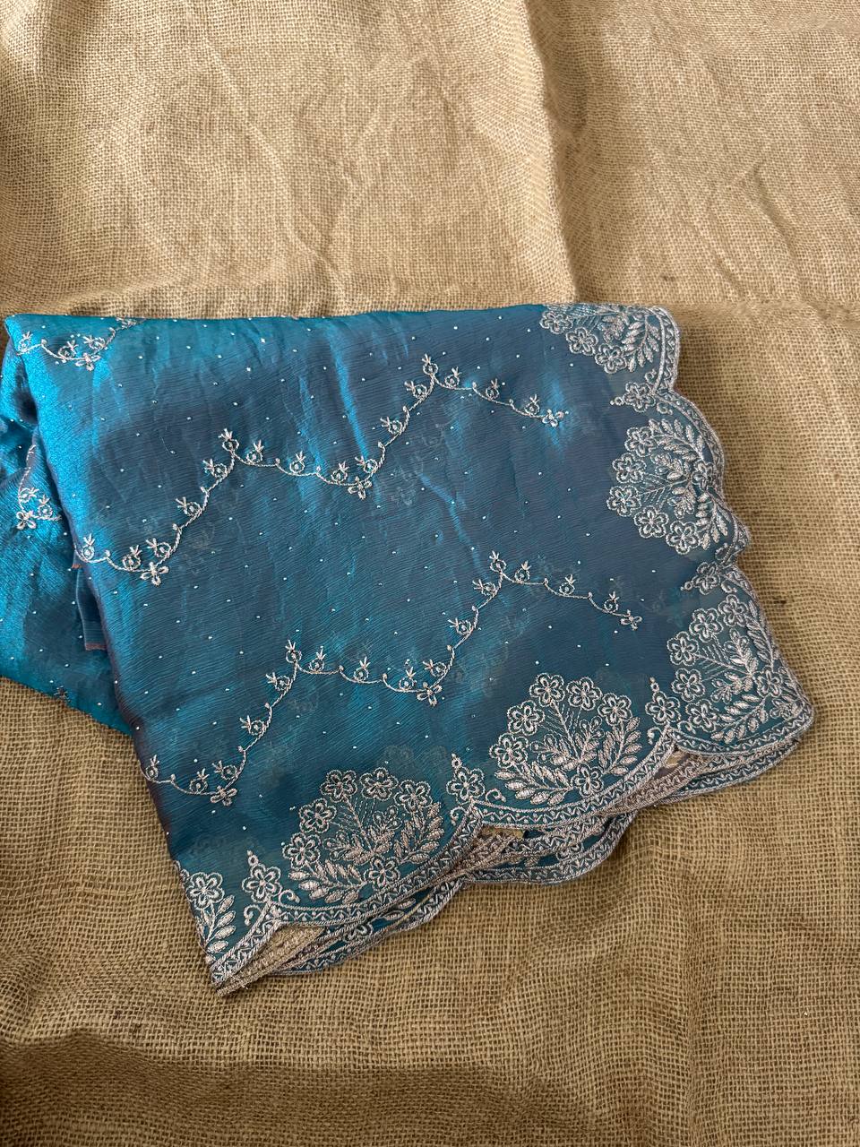 Fandy Two Tone Chiffon Silk Saree