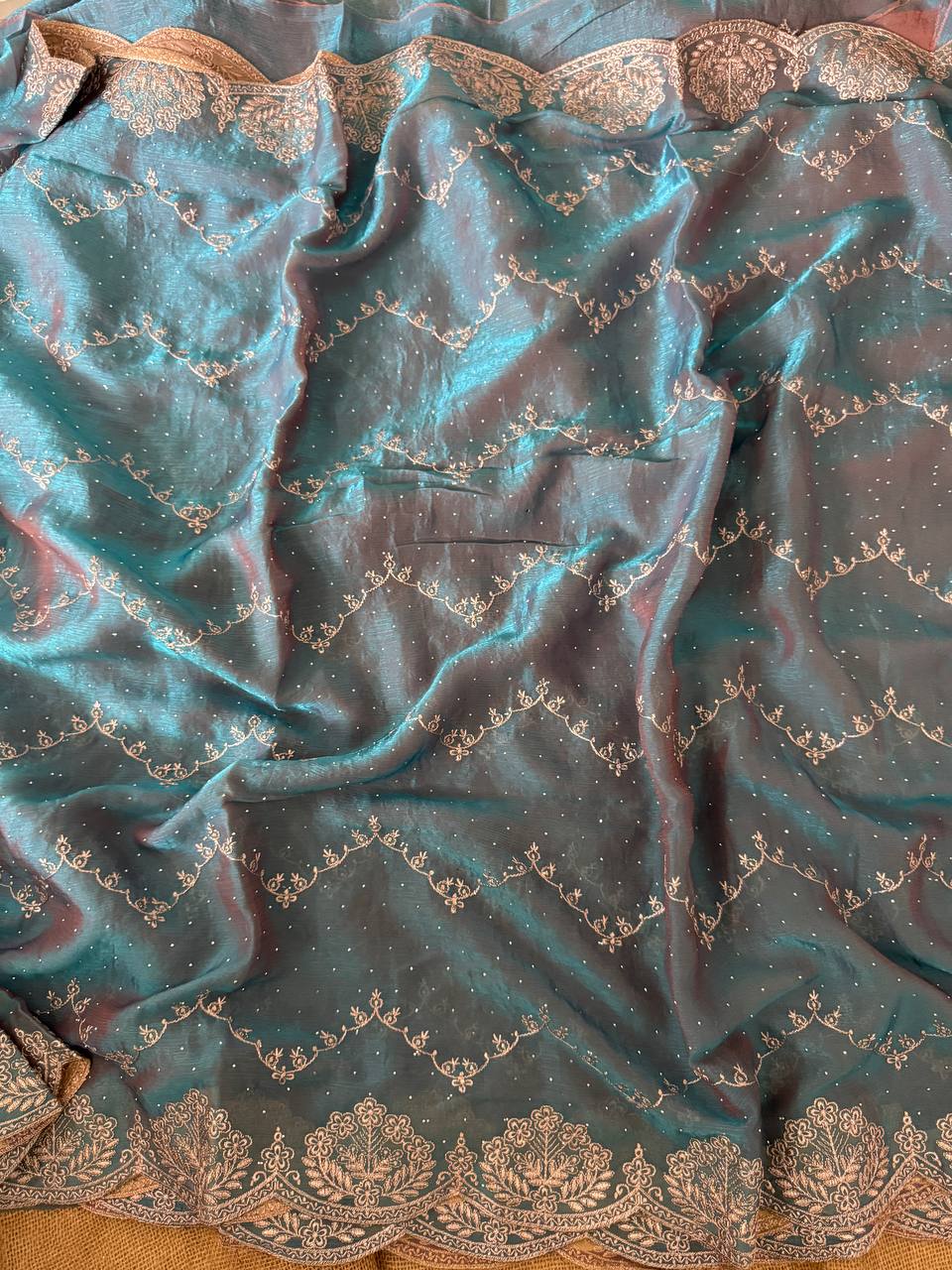 Fandy Two Tone Chiffon Silk Saree
