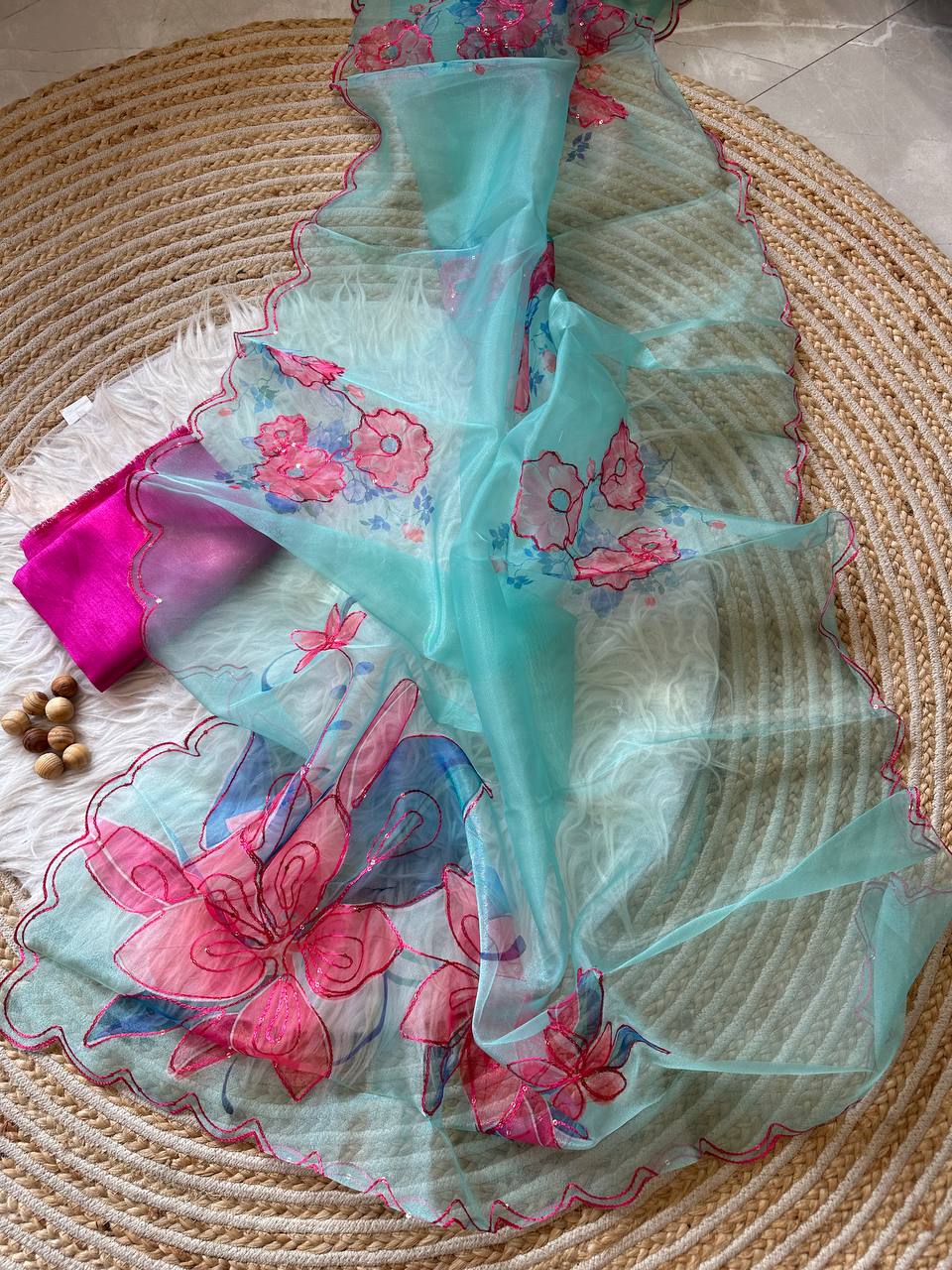 Floral Organza Silk Saree