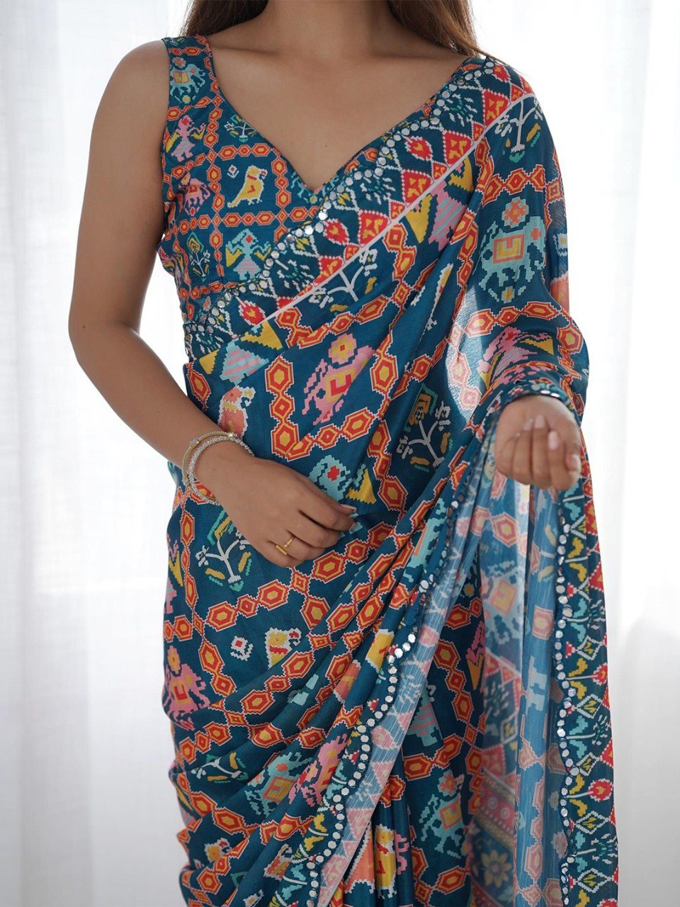 Floral Printed Designer Georgette Saree