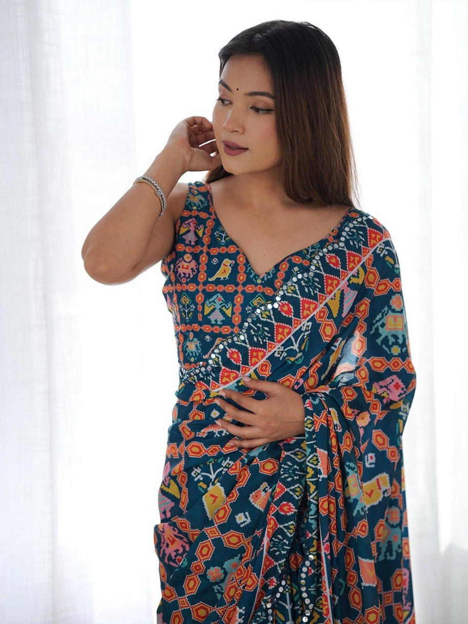 Floral Printed Designer Georgette Saree