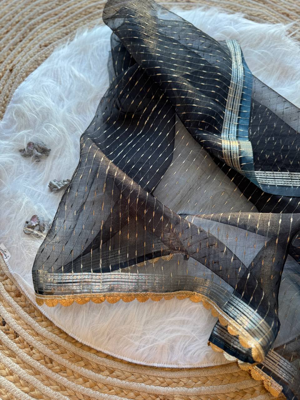 Floral Printed Designer Organza Silk Saree