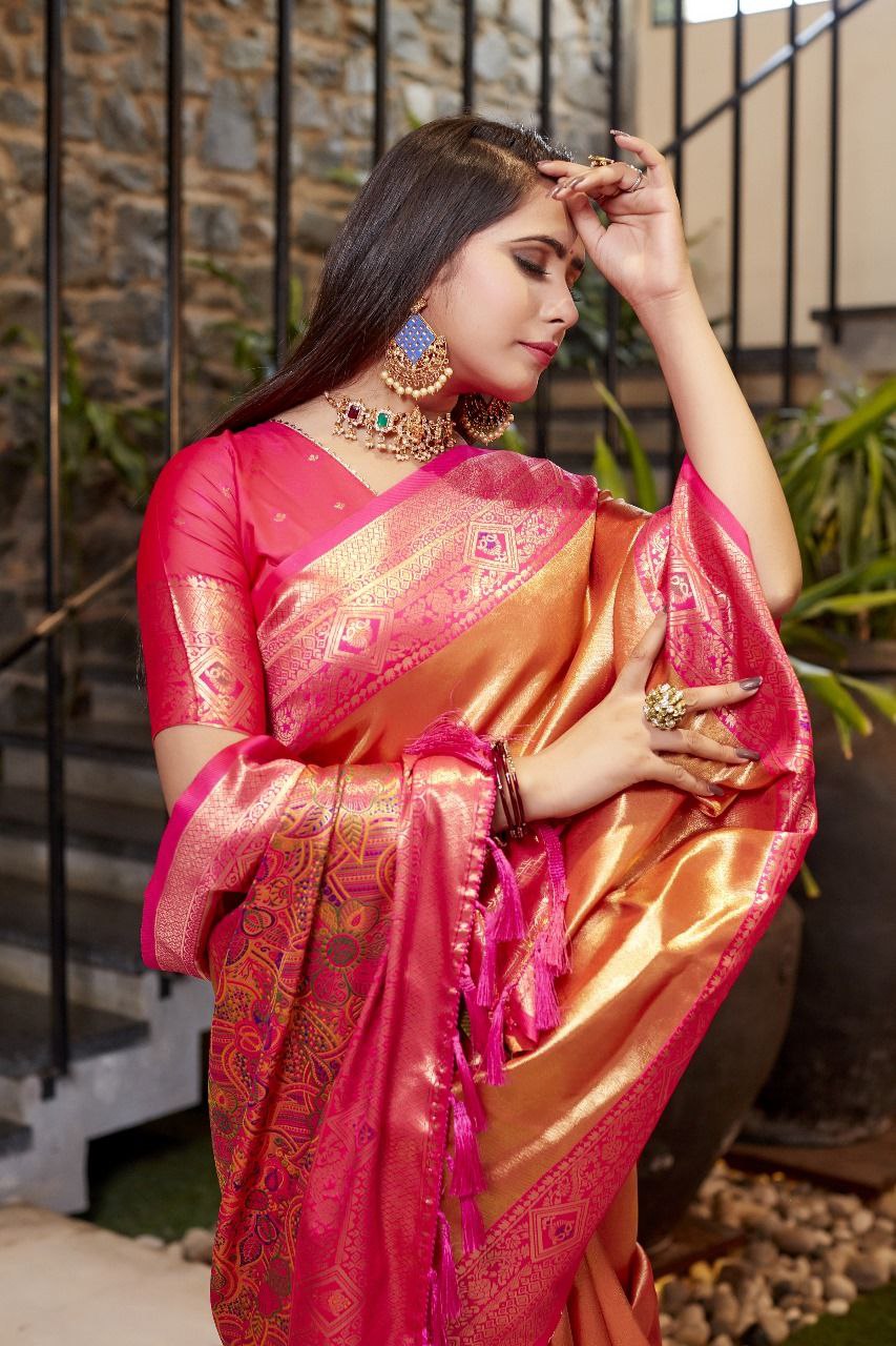 Flowy Silky Tissue Silk Saree