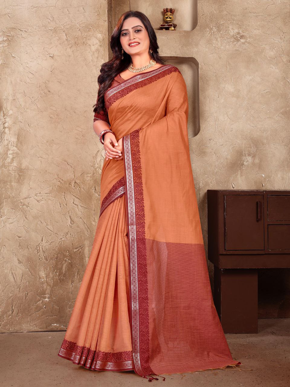 Formal Wear Linen Soft Silk Saree